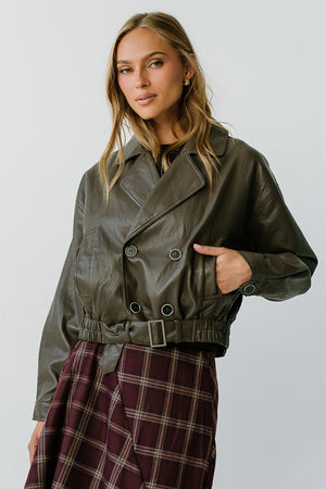 Hattie Leather Trench Jacket