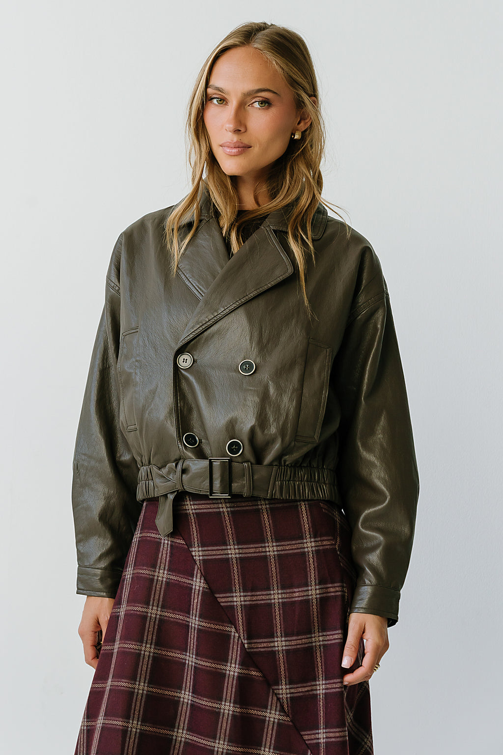 Hattie Leather Trench Jacket