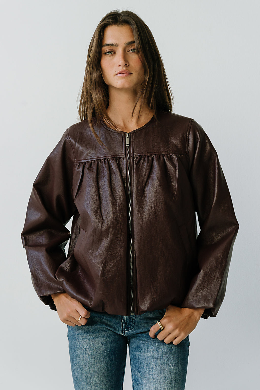 Mira Bubble Leather Jacket