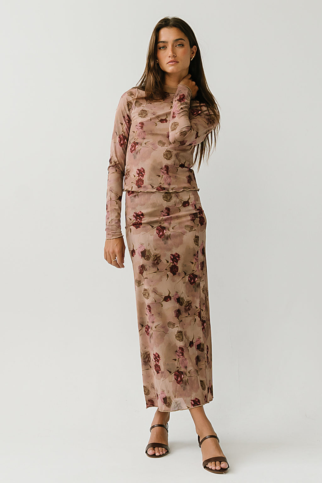 Myla Mesh Floral Maxi Skirt