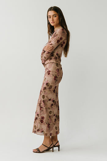 Myla Mesh Floral Maxi Skirt