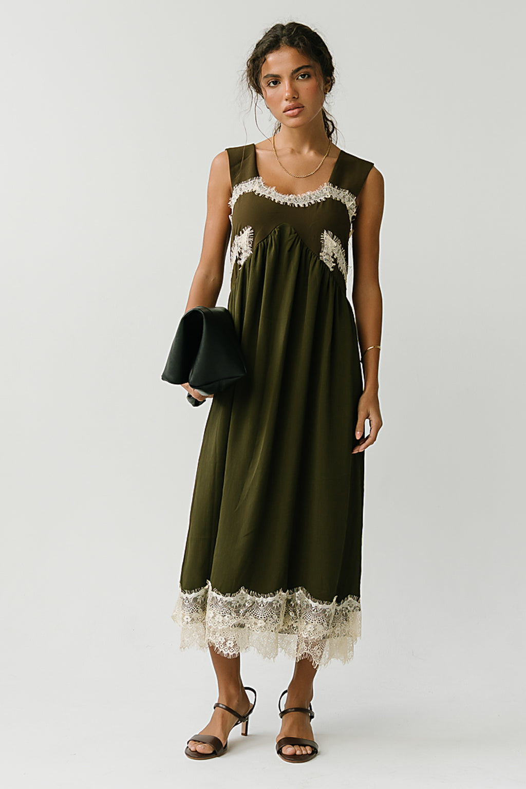 angelina green dress Midi in Sage bridesmaid dress