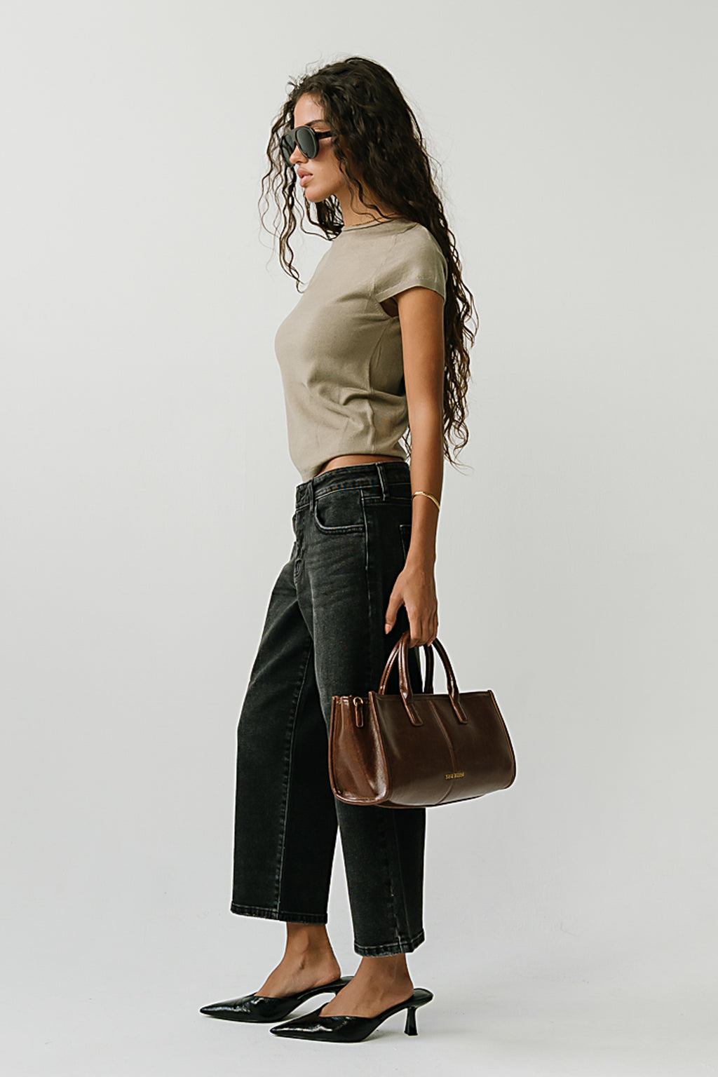 Ally Ribbed Top in Olive
