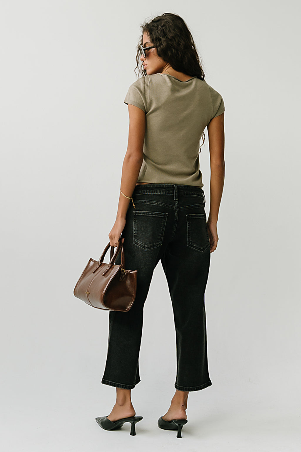 Ally Ribbed Top in Olive