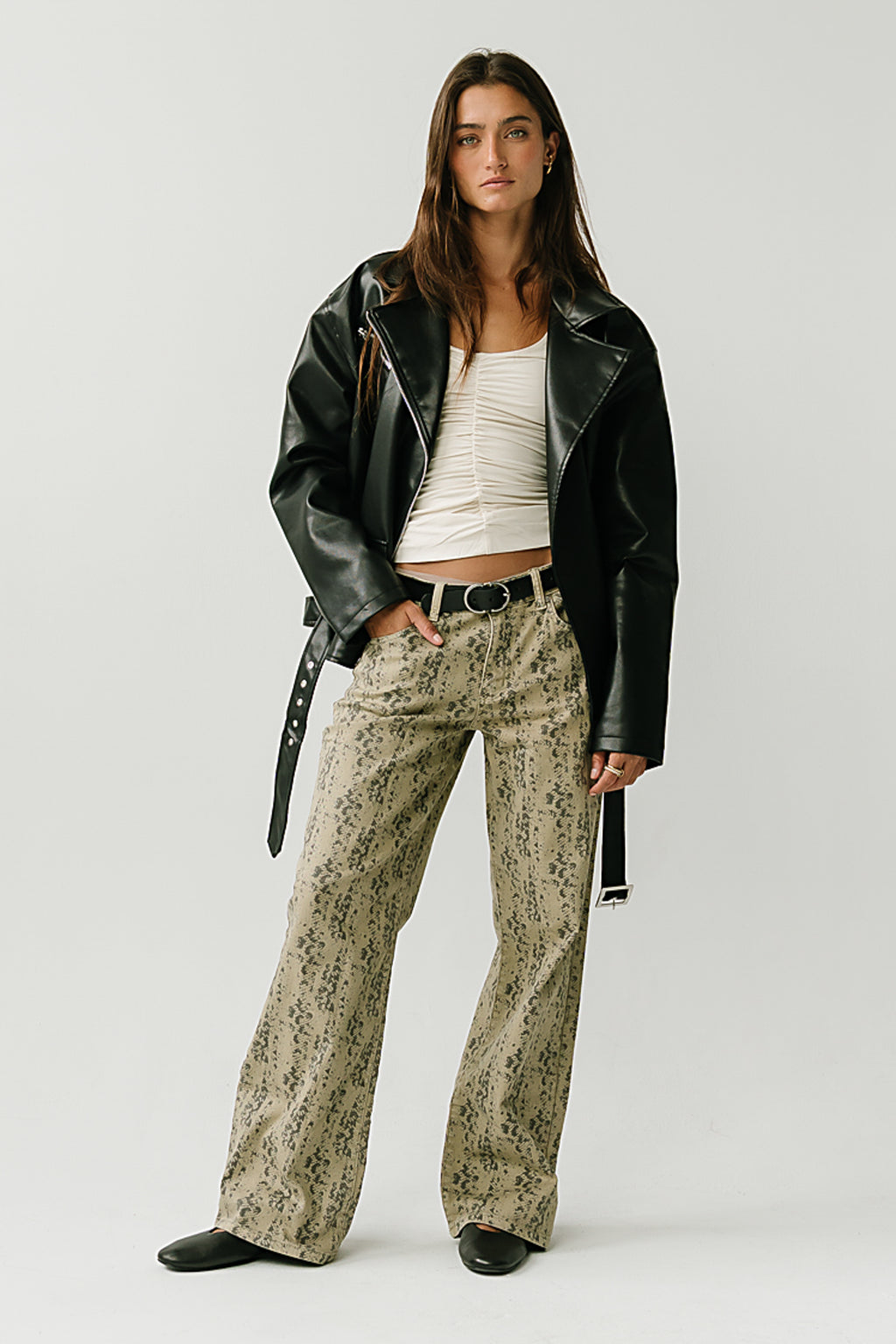 Kali Ruched Fitted Top in Ecru