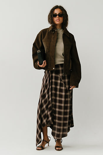 Lovelyn Collared Suede Jacket