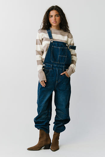 Tansy Denim Overalls in Dark Wash