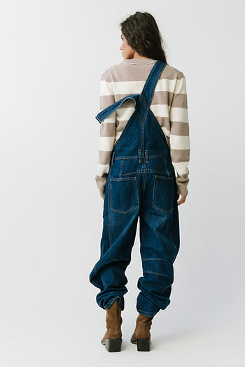 Tansy Denim Overalls in Dark Wash