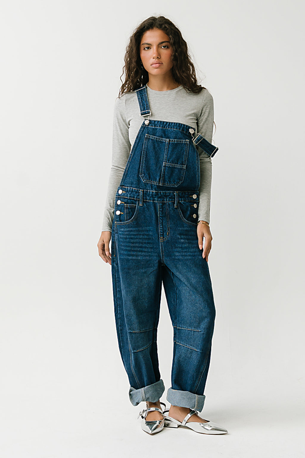 Tansy Denim Overalls in Dark Wash