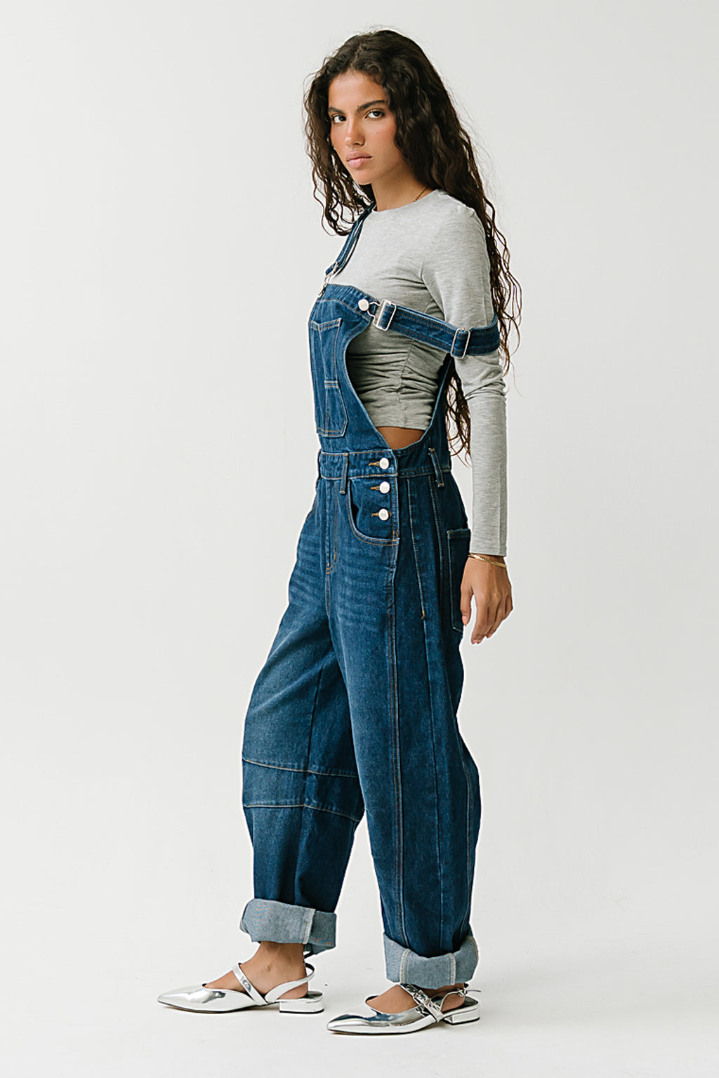 Heidi Cinched Top in Heather Grey