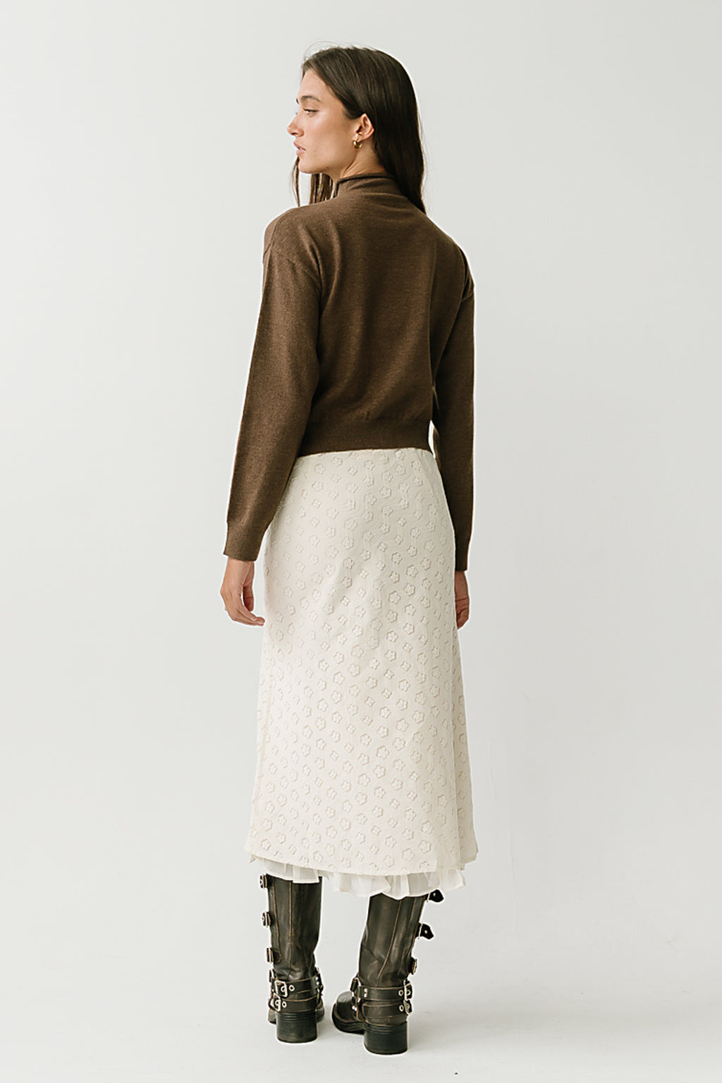 Maya Button Up Sweater in Brown