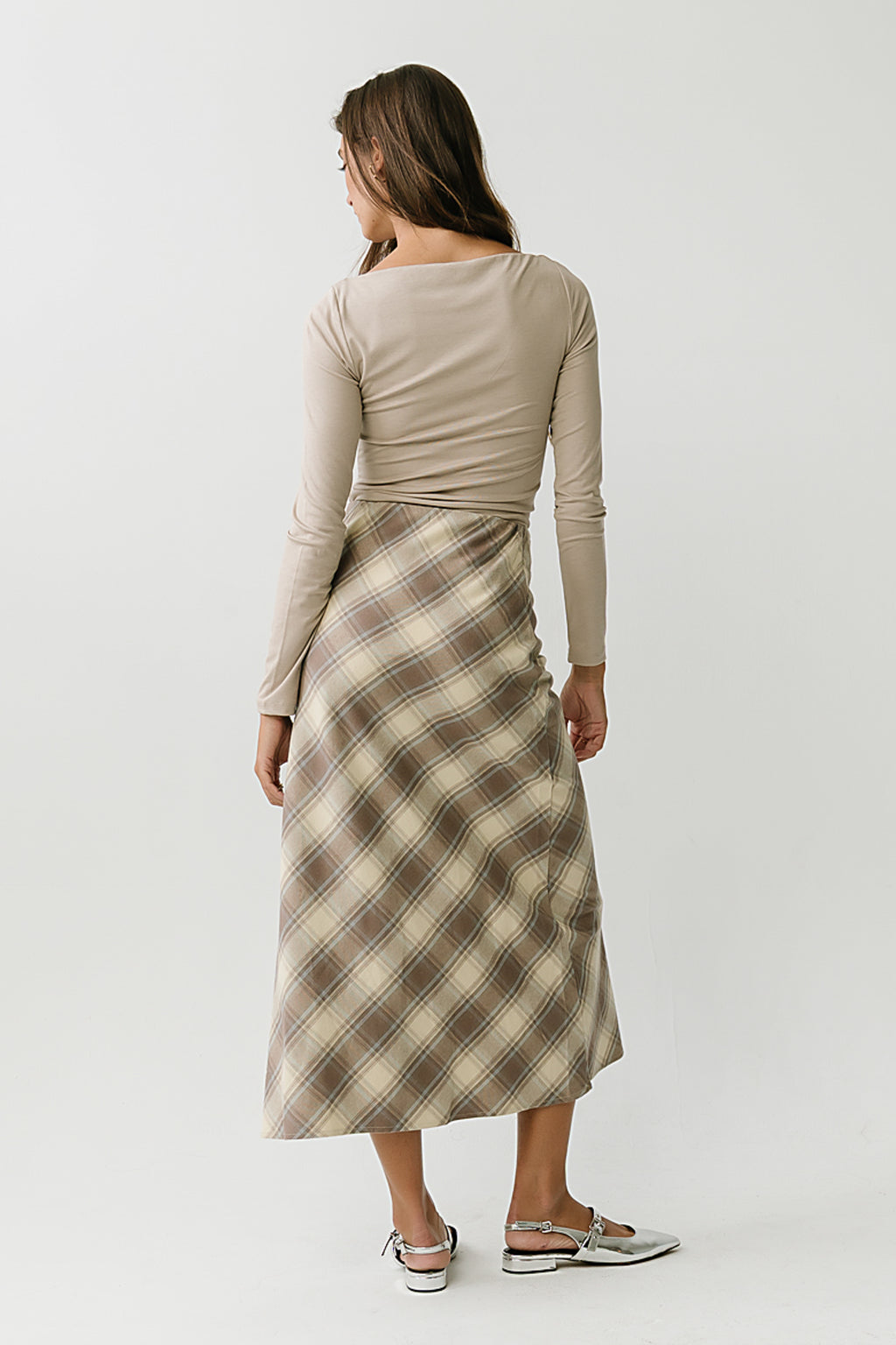 Peyton Boat Neck Top in Tan