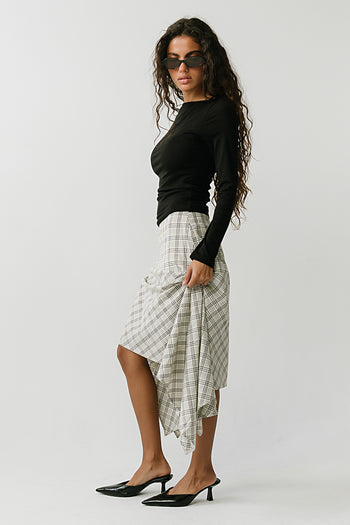 Estella Plaid Asymmetrical Skirt