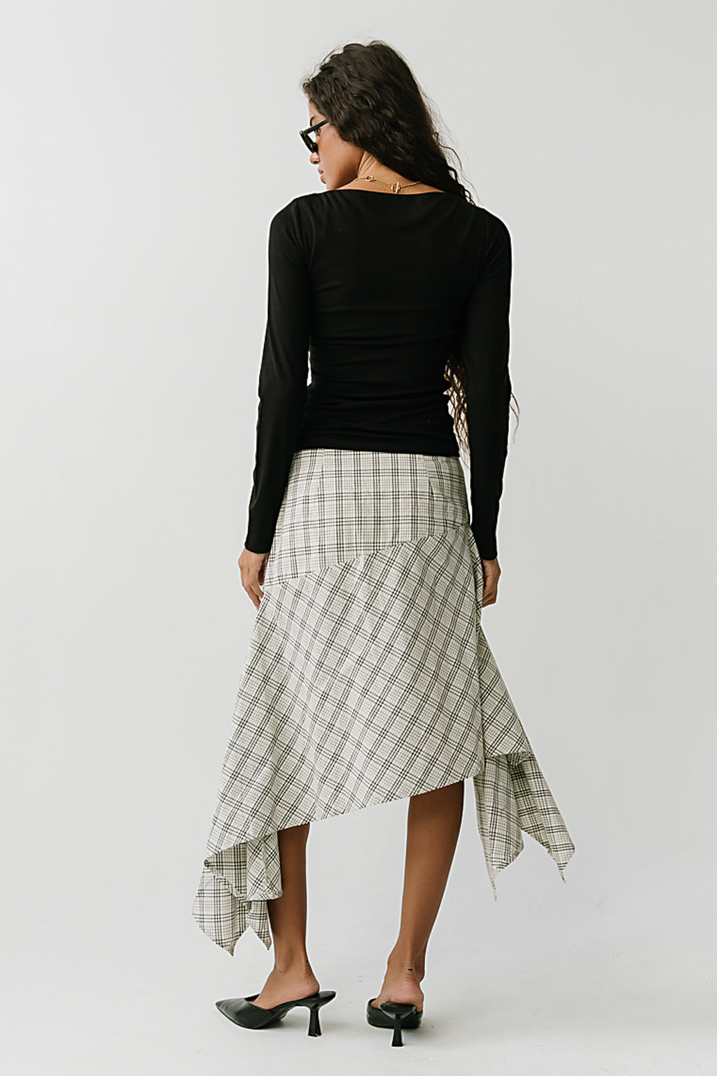 Estella Plaid Asymmetrical Skirt