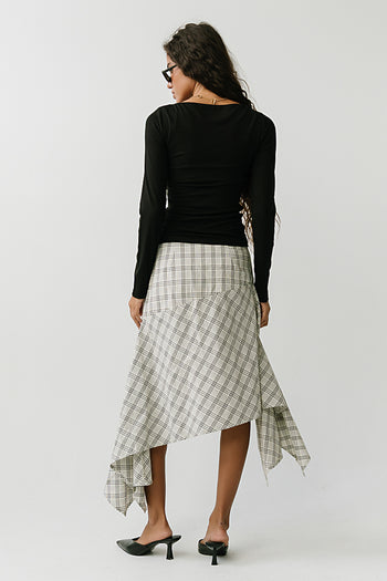 Estella Plaid Asymmetrical Skirt
