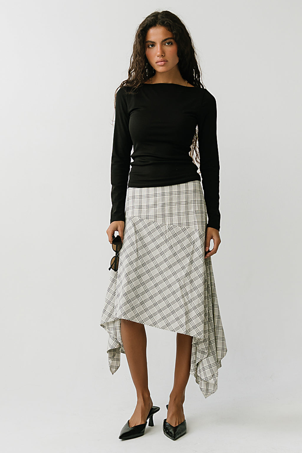 Peyton Boat Neck Top in Black