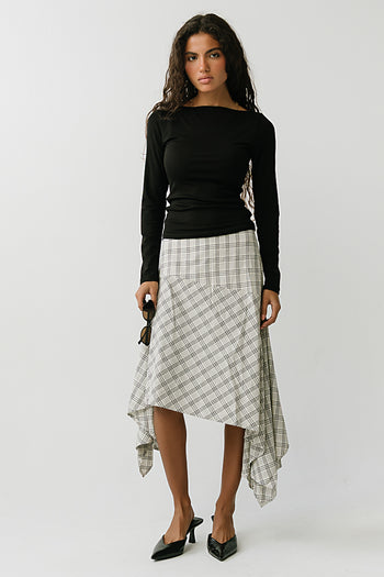 Peyton Boat Neck Top in Black
