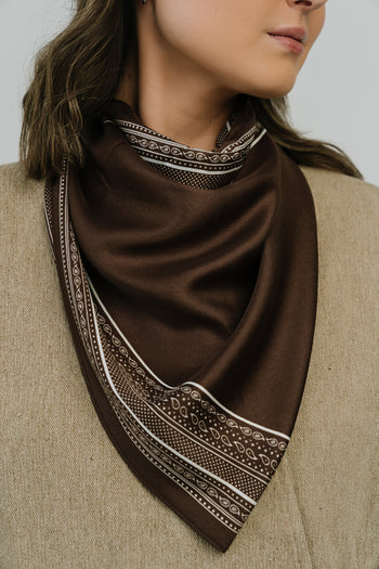 Brooklyn Triangle Scarf in Brown