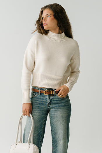 Tatum Turtle Neck Sweater in Ivory