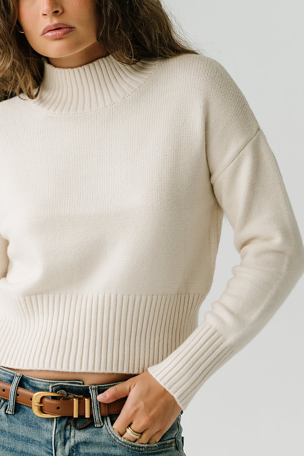 Tatum Turtle Neck Sweater in Ivory