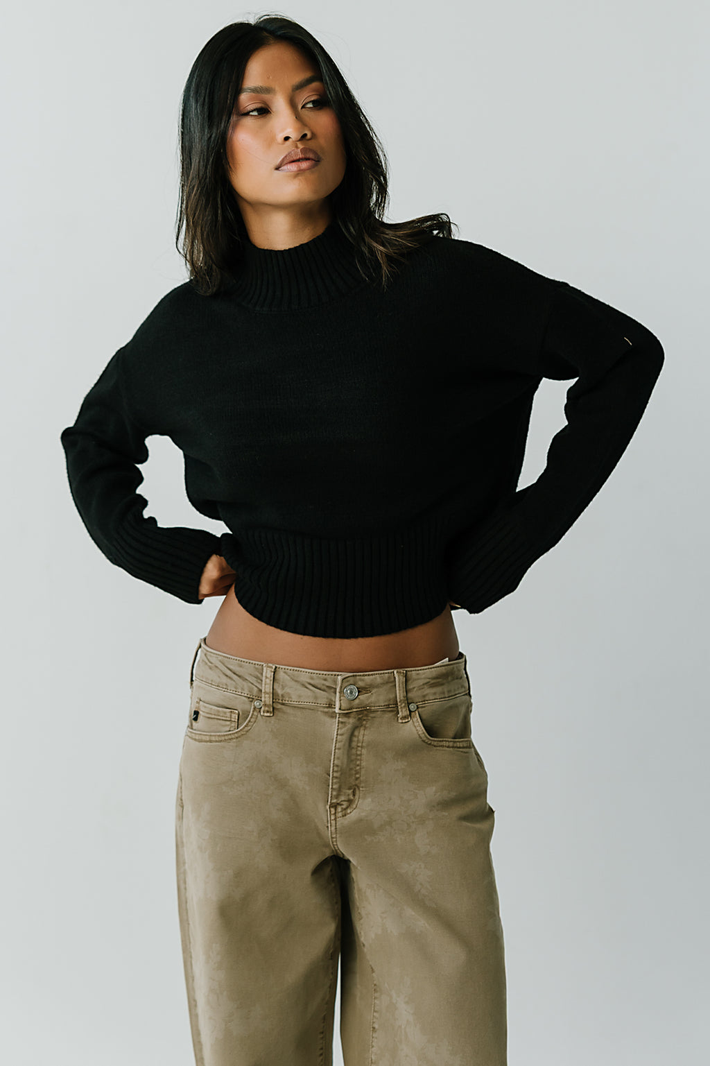 Tatum Turtle Neck Sweater in Black
