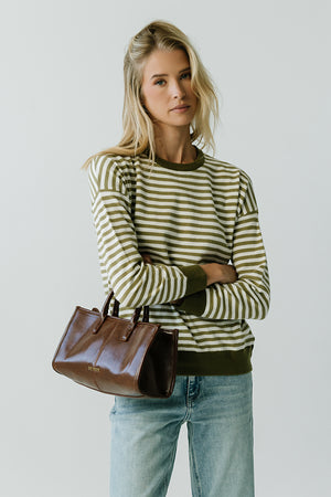 Mckenna Striped Sweater in Sage