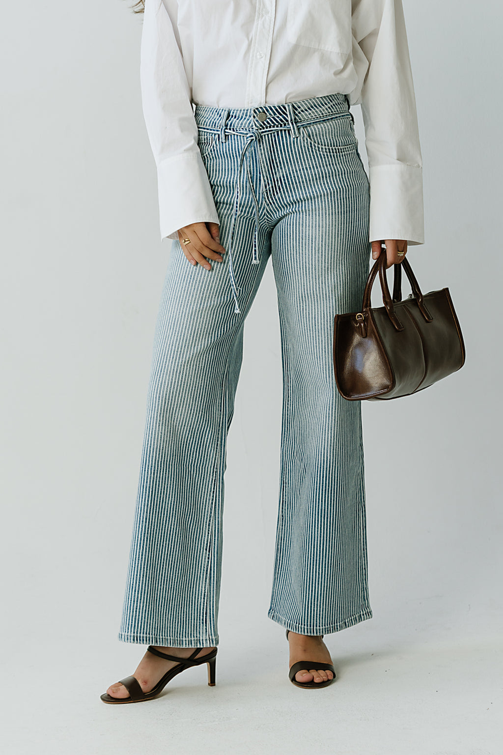 Abigail Striped Wide Leg Jeans