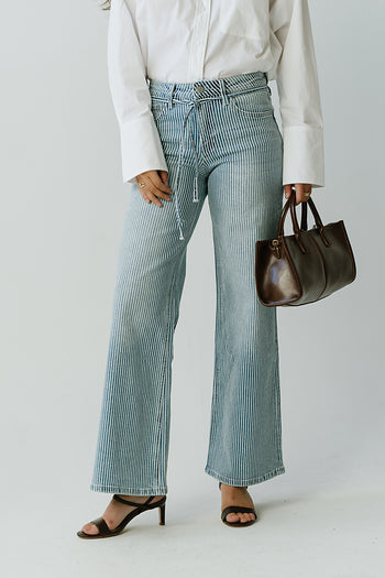 Abigail Striped Wide Leg Jeans