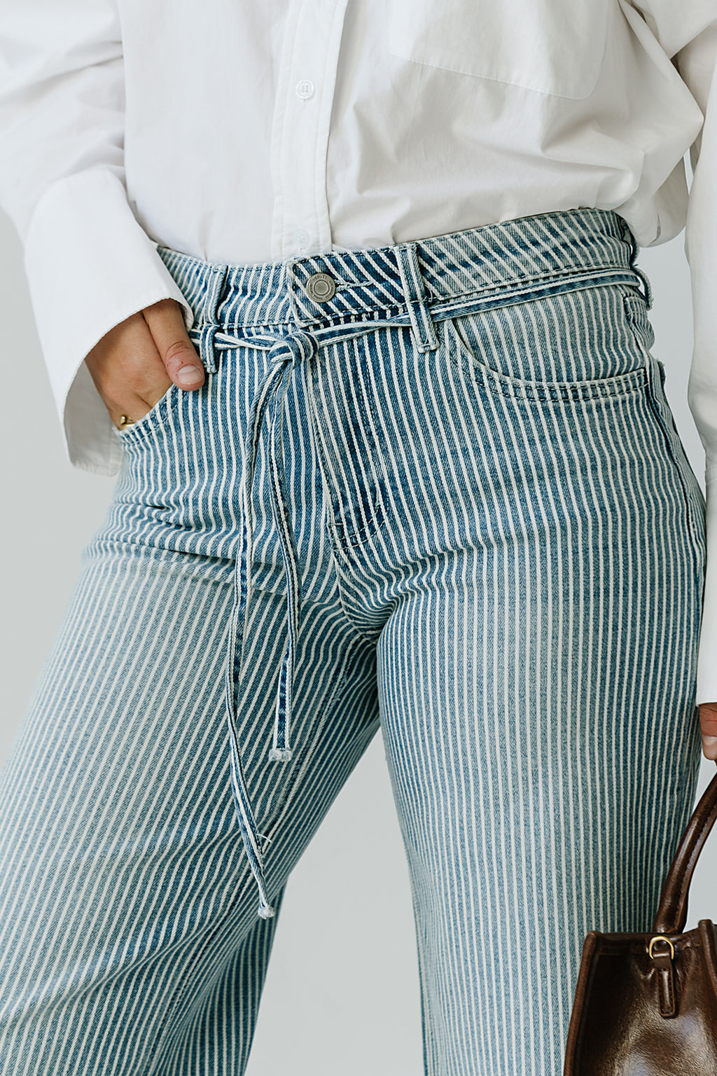 Abigail Striped Wide Leg Jeans