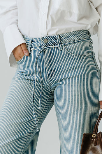 Abigail Striped Wide Leg Jeans