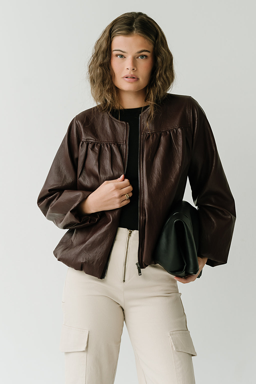 Mira Bubble Leather Jacket