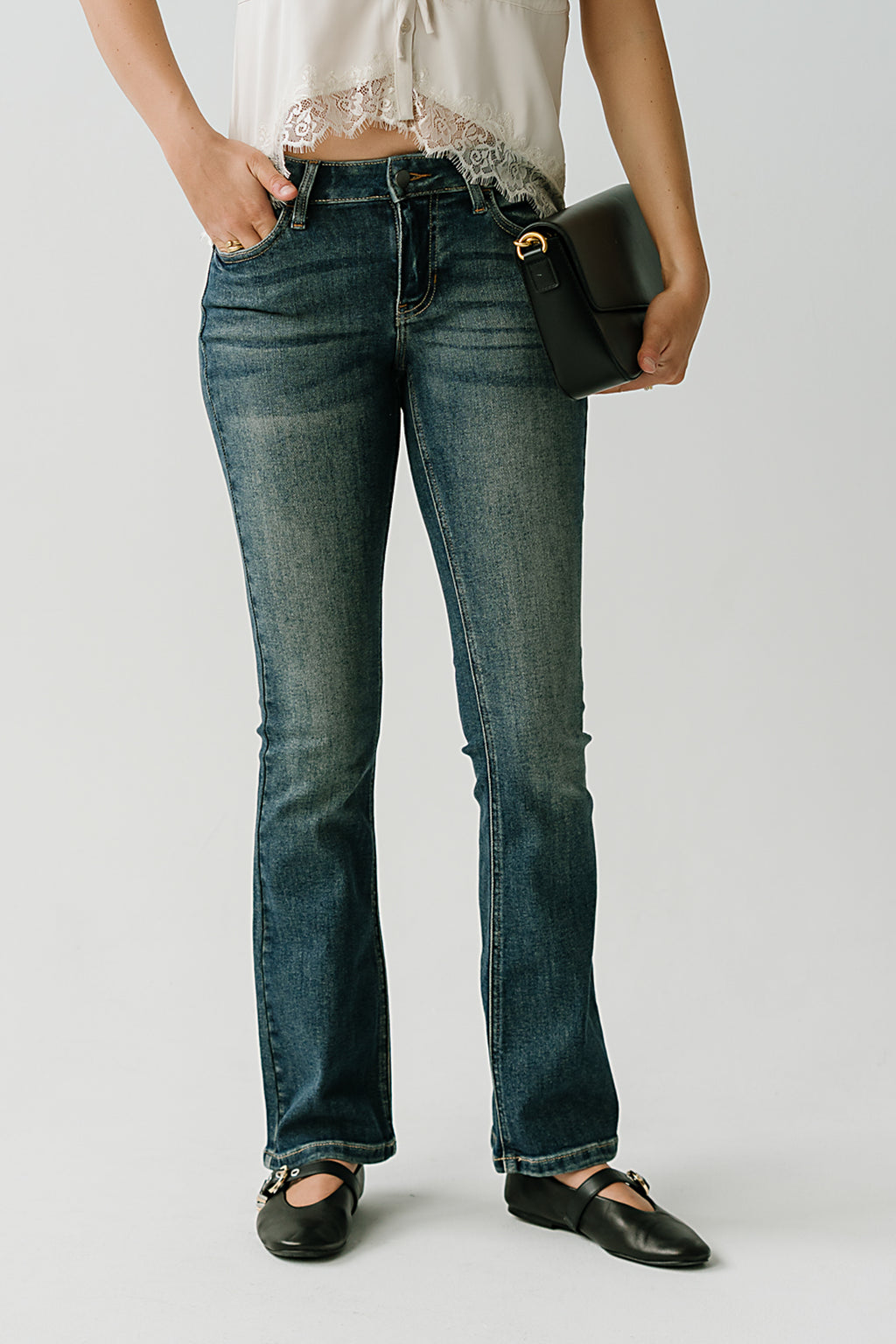 Raven Mid Rise Bootcut Jeans