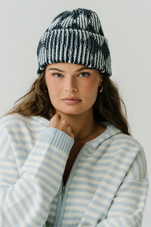 Gemma Reversible Beanie in Navy