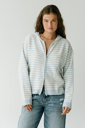 Davis Knit Jacket in Light Blue
