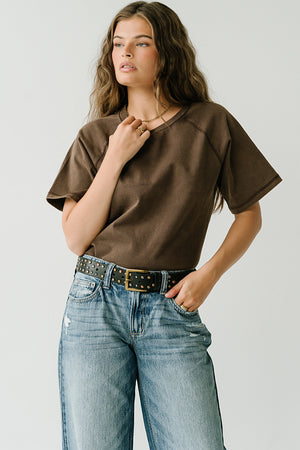 Sophie Raglan Top in Brown