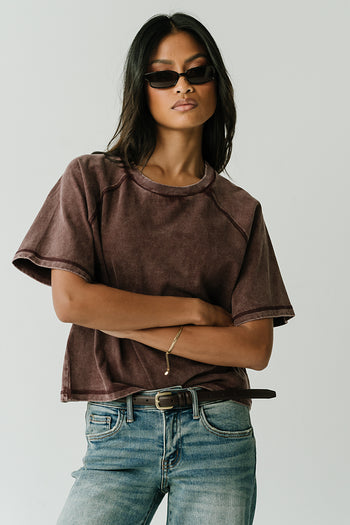 Sophie Raglan Top in Burgundy