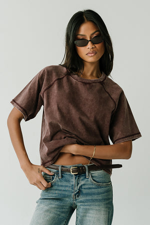 Sophie Raglan Top in Burgundy