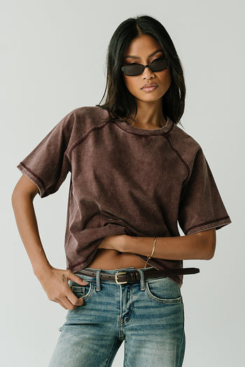 Sophie Raglan Top in Burgundy