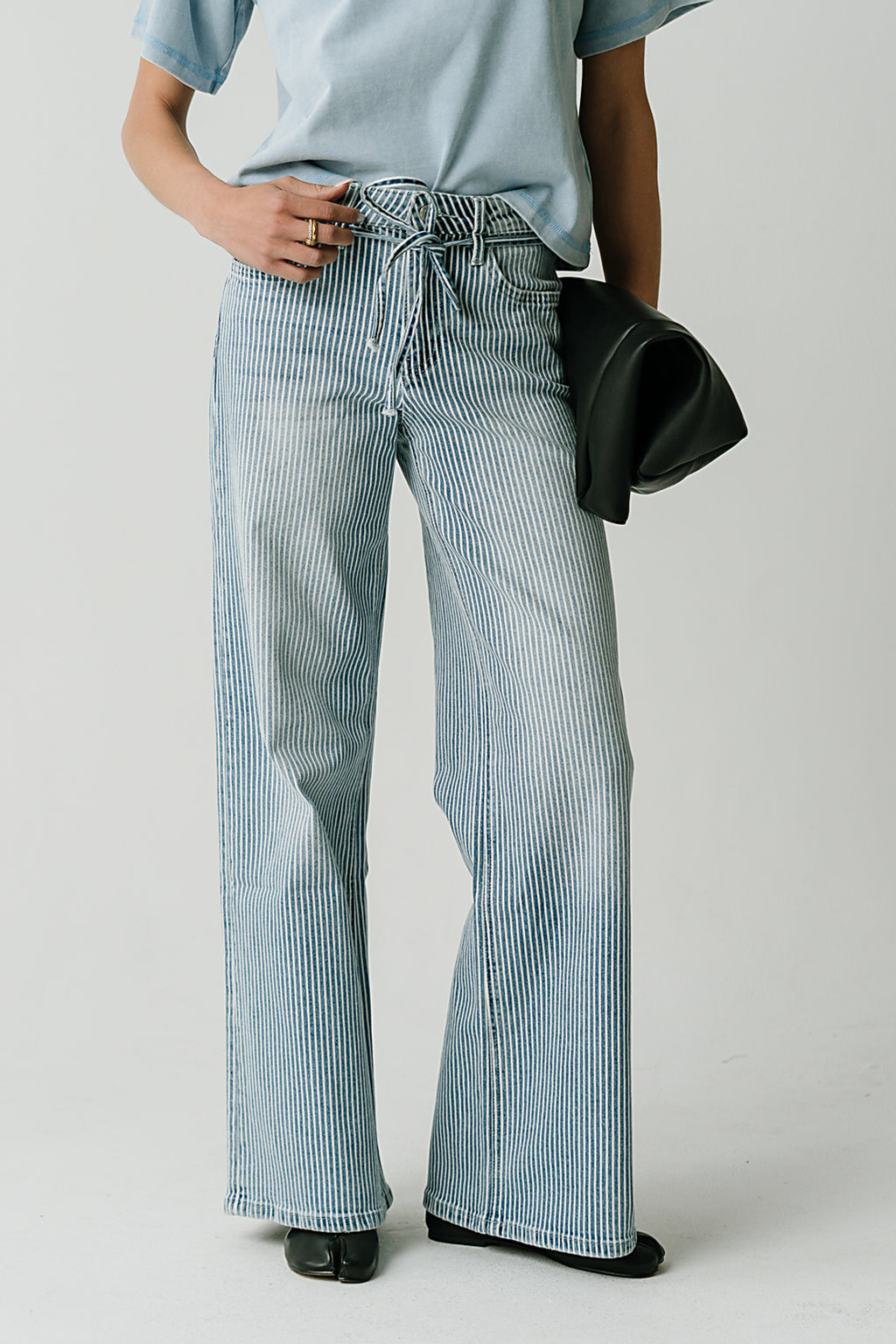 Abigail Striped Wide Leg Jeans