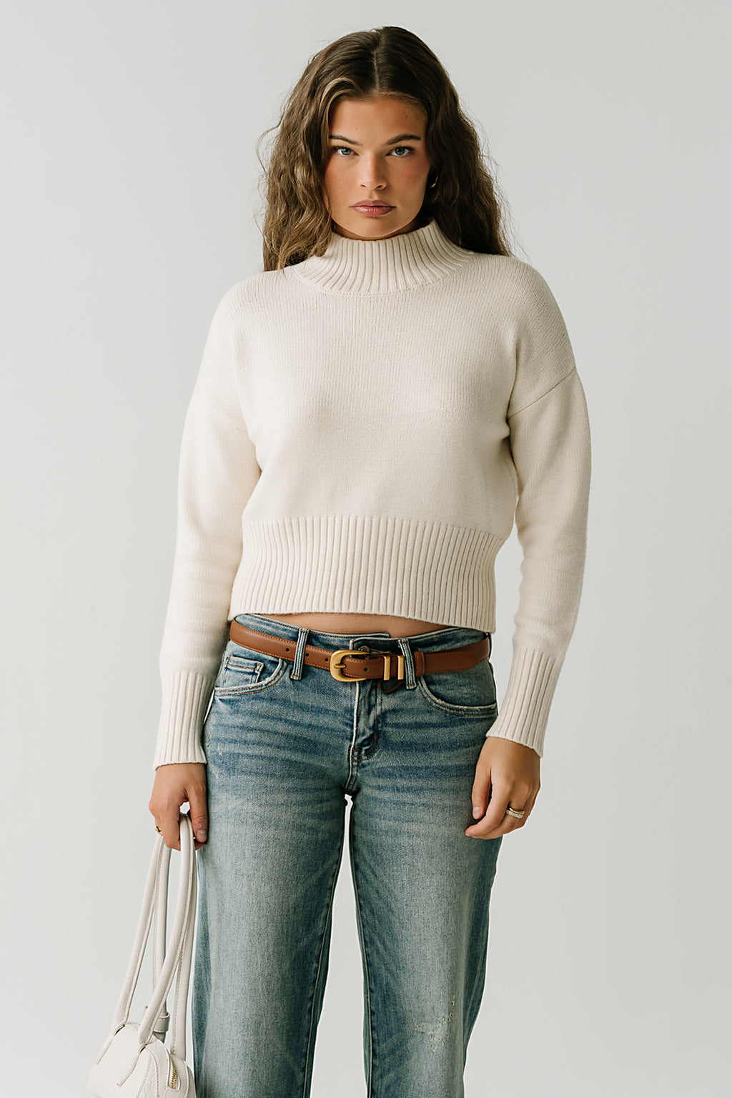 Tatum Turtle Neck Sweater in Ivory