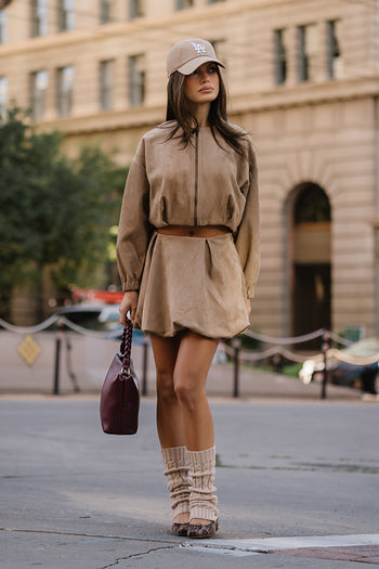 Karolina Suede Bubble Jacket