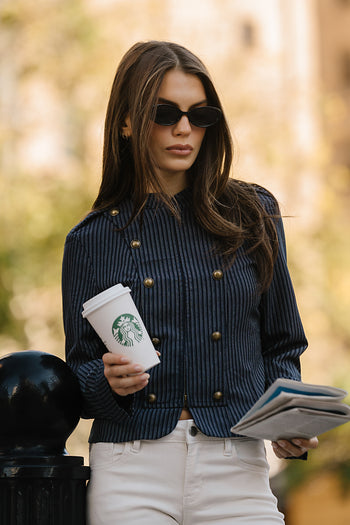 Maren Pinstripe Military Jacket
