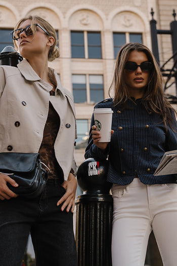 Maren Pinstripe Military Jacket
