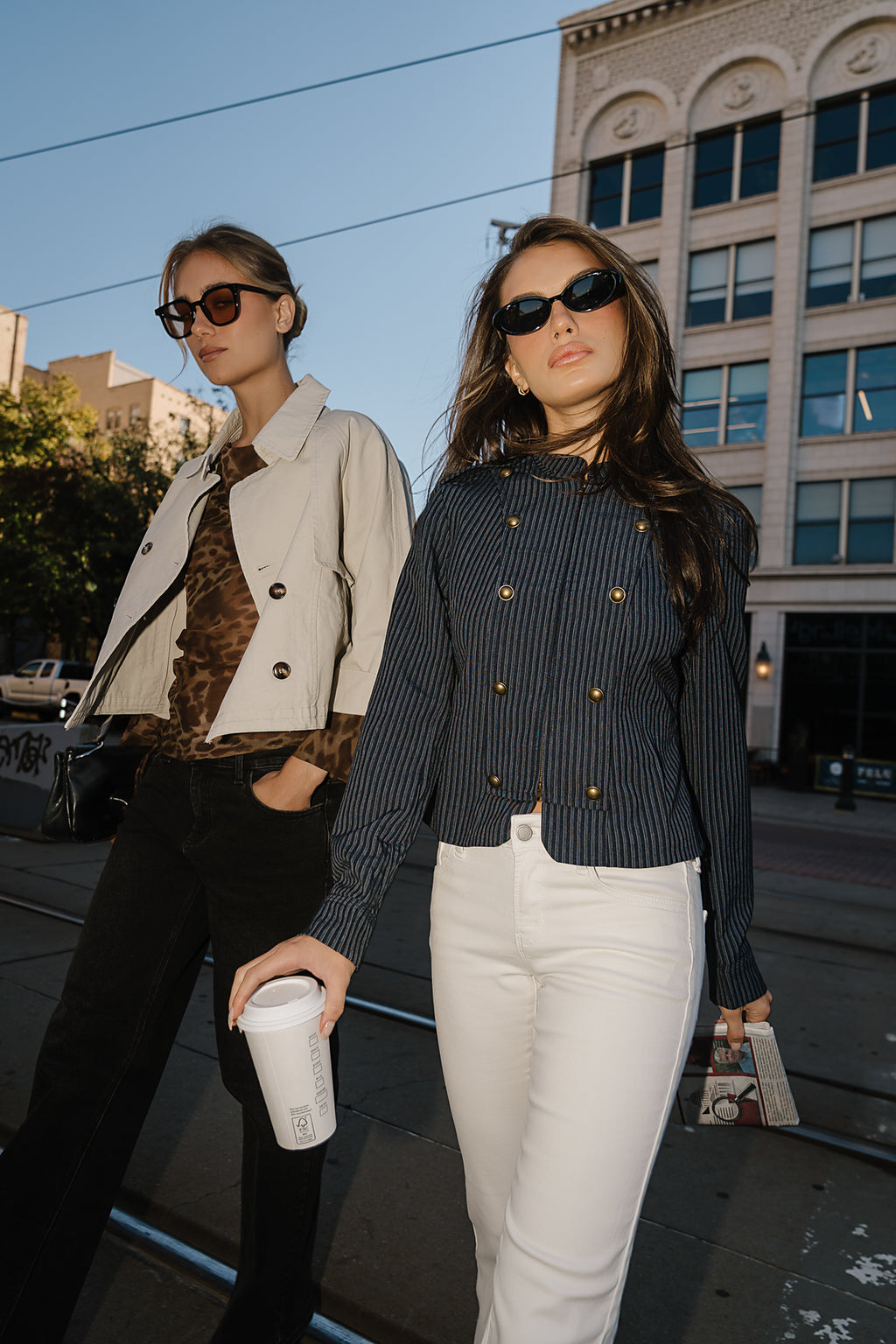 Maren Pinstripe Military Jacket