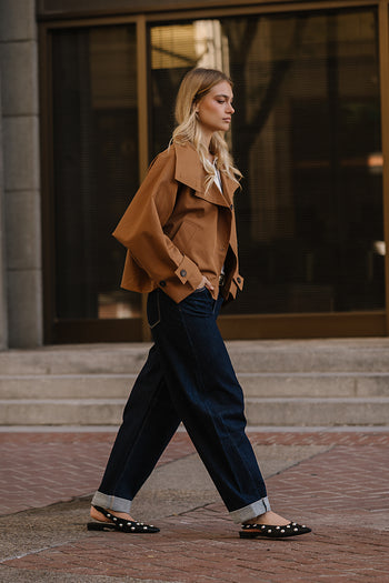 Marlowe Trench Jacket in Cognac
