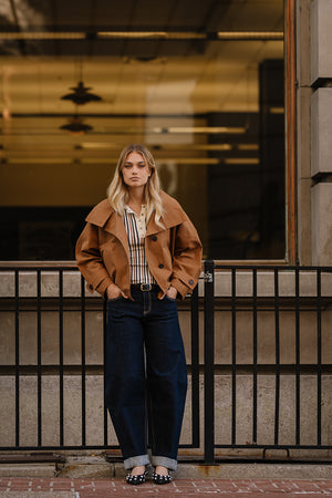Tiana Barrel Jeans in Dark Wash