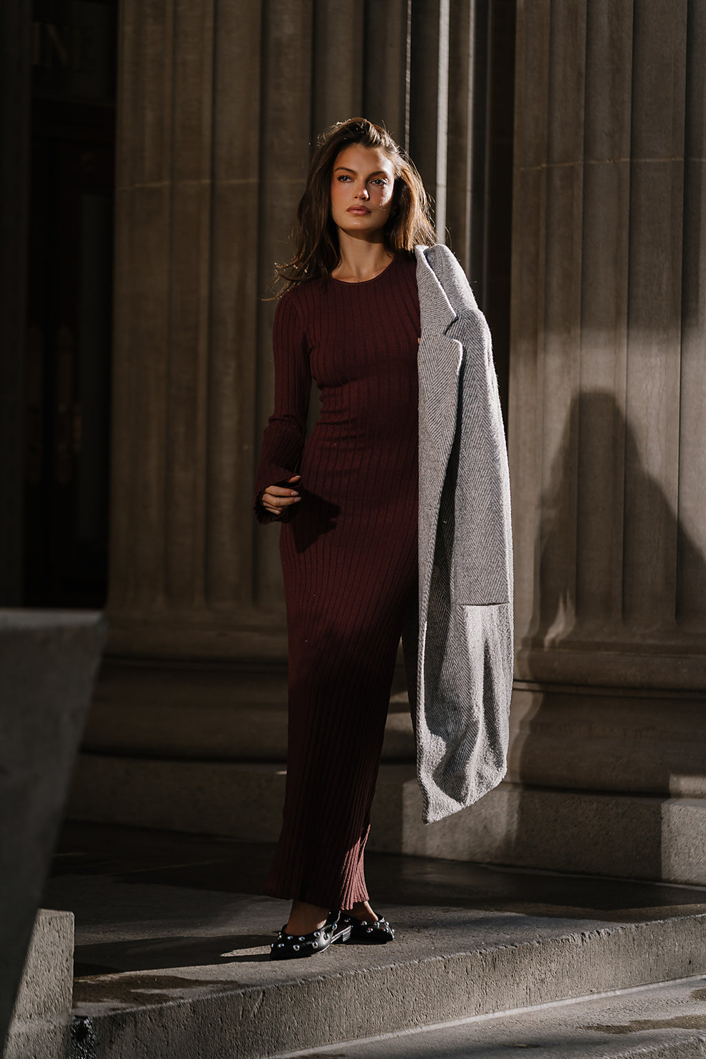 Torrey Maxi Dress in Red-Brown