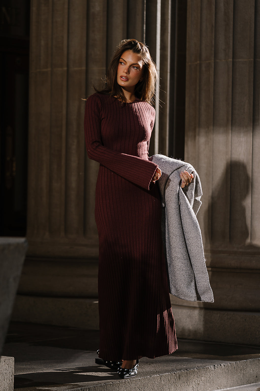 Torrey Maxi Dress in Red-Brown
