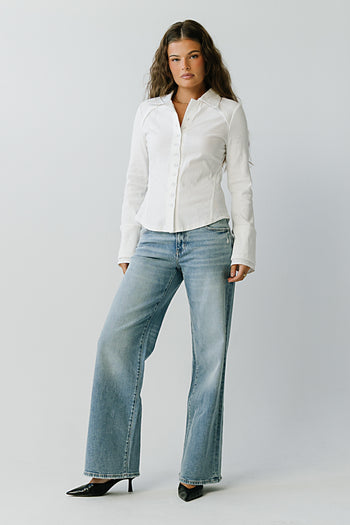 Brecklyn Mid Rise Straight Leg Jeans