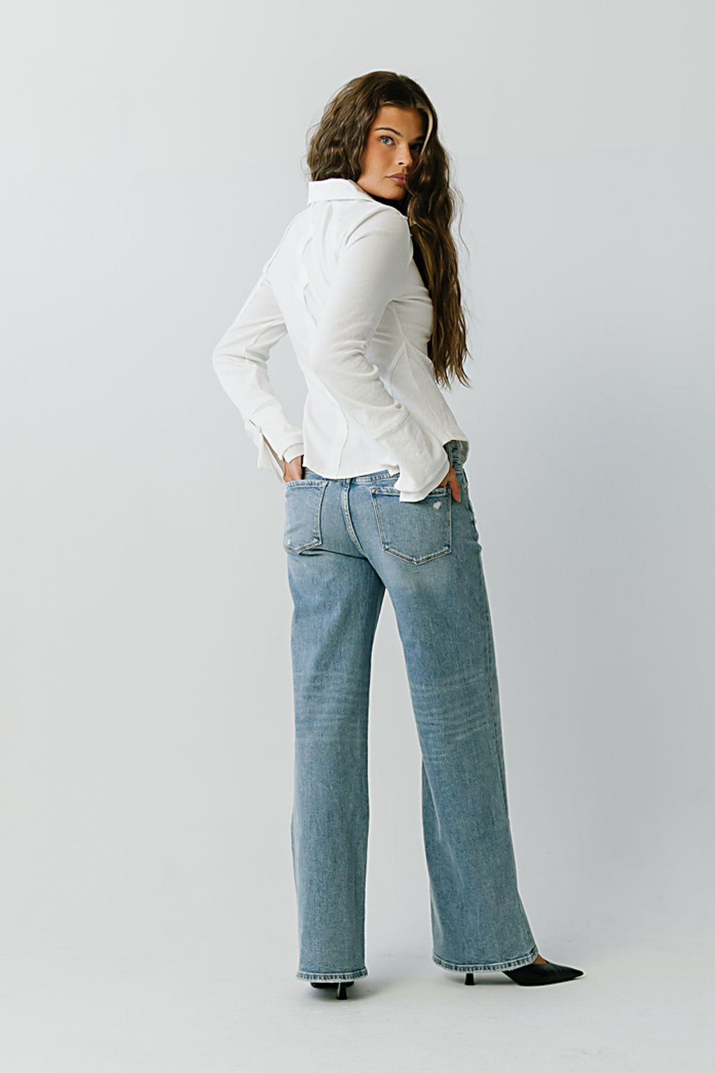 Brecklyn Mid Rise Straight Leg Jeans